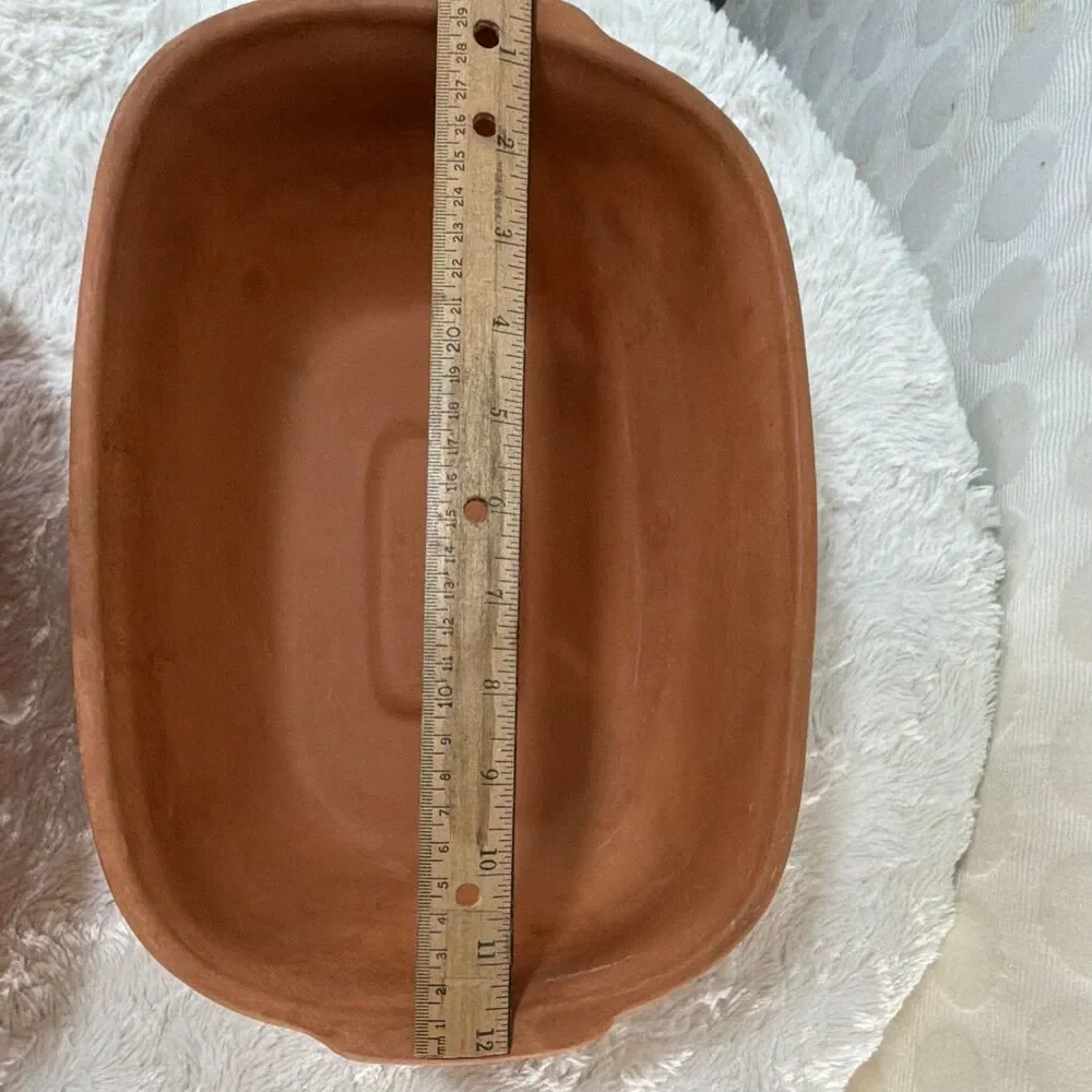 W-Germany 847 Ceramic Baking Dish w/ Lid 1.5 qt Rect Brown Unglazed